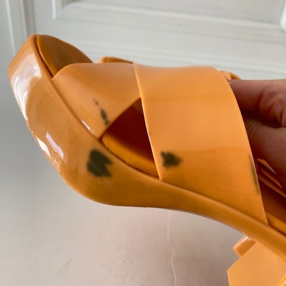 NWOT Jeffery Campbell Free People Vacay Vibes Platform Orange Sandals Sz 8/39 - Picture 11 of 12